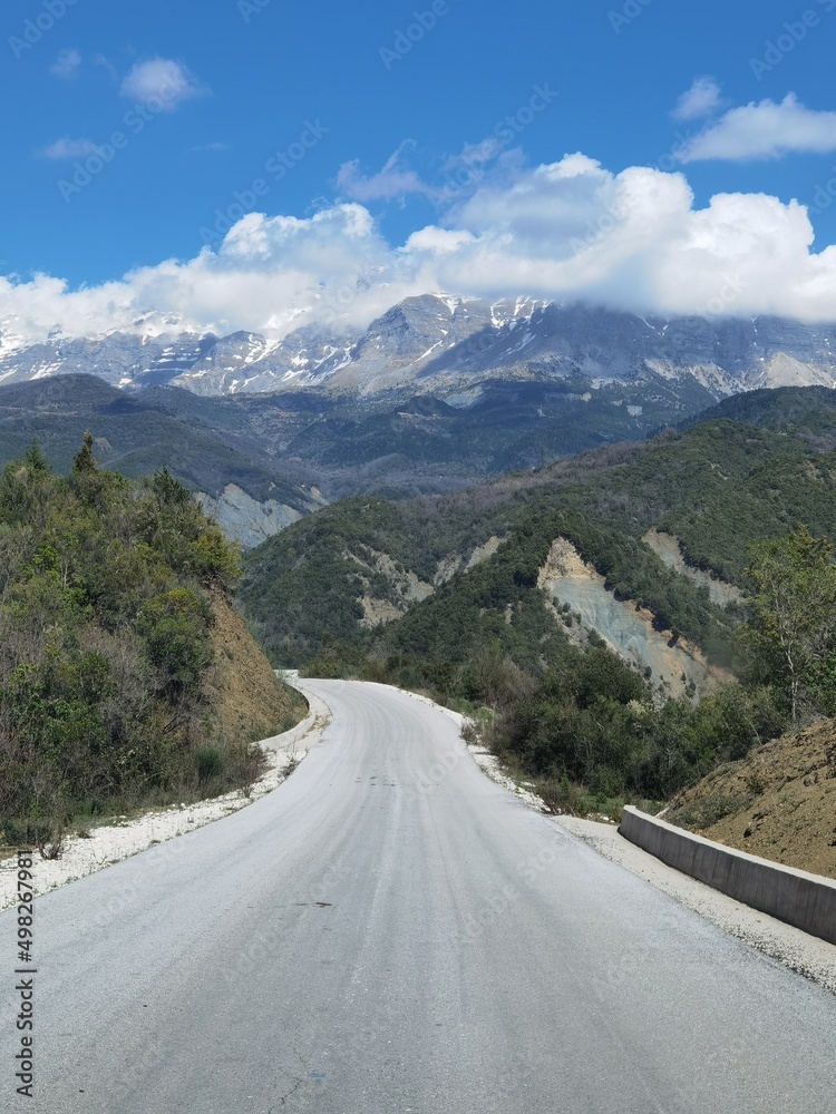 Fototapeta premium tzoumerka mountains in spring season in arta perfecture greece