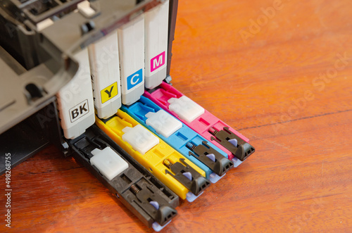 Components inside an inkjet printer Soft focus