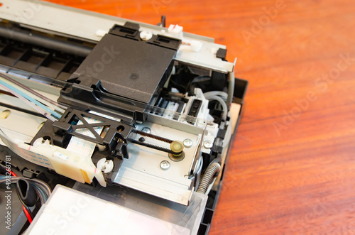 Components inside an inkjet printer Soft focus