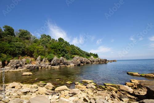 Different rock structures on the shores of the kefken district of Kocaeli province. photo