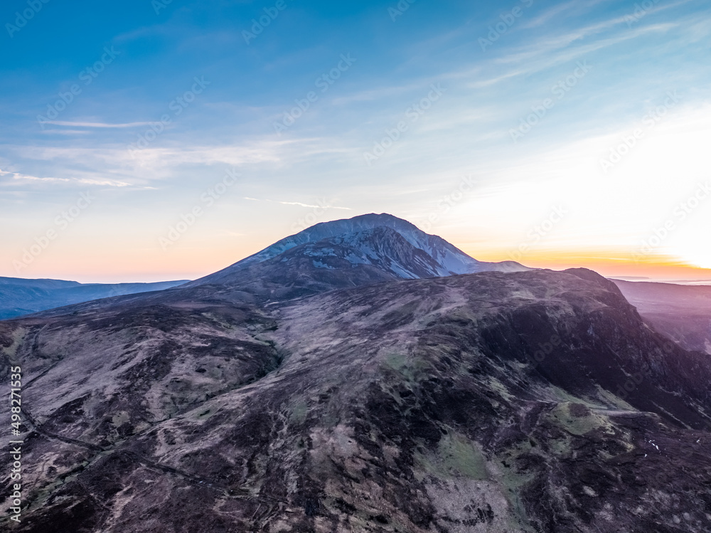 Obraz premium Aerial view of the Errigal in County Donegal, Ireland