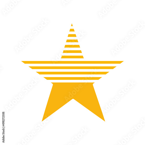 Star - horizontal line icon. Balanced star drawing. Vector illustration. Superiority. Gold stars. Award icon on white background.