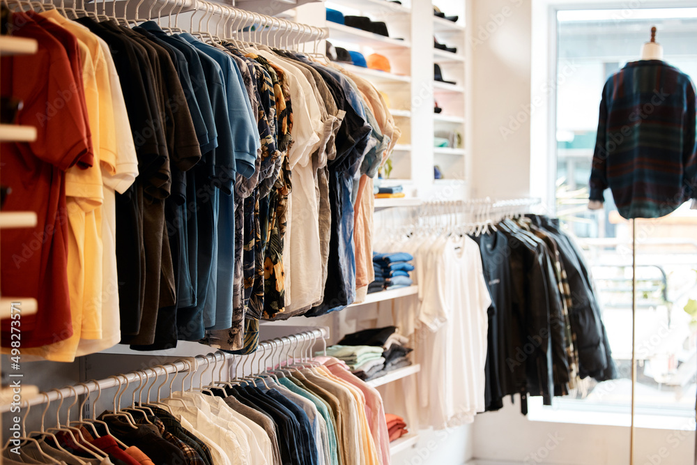Obraz premium Any season, weve got you covered. Shot of an empty clothing boutique with the latest clothing selection.