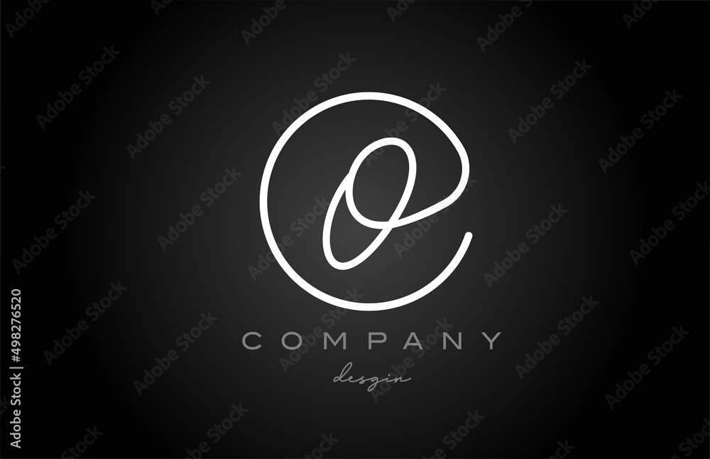 black and white O alphabet letter logo icon design. Handwritten creative template for company and business black and white O alphabet letter logo icon design. Handwritten creative template for company and business