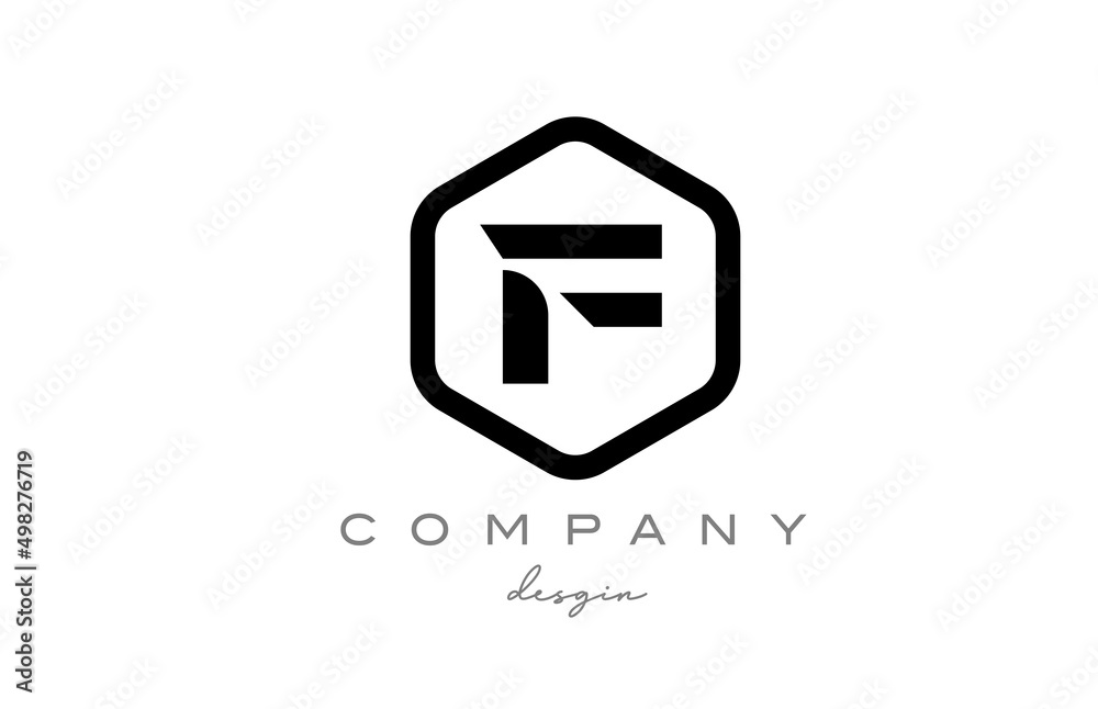 black and white F alphabet letter logo icon design with hexagon. Creative template for business and company black and white F alphabet letter logo icon design with hexagon. Creative template for business and company