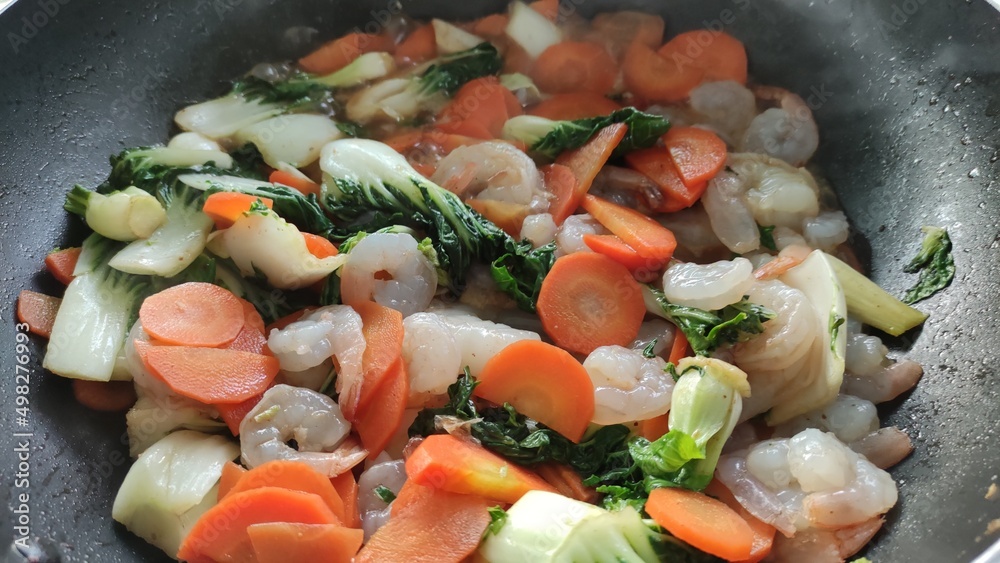 Stir Fried Mixed Vegetables with Shrimp Stir Fried Mixed Vegetables with Shrimp