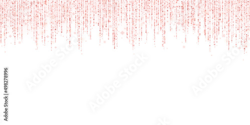Wide rose gold glitter decoration garland. Vector