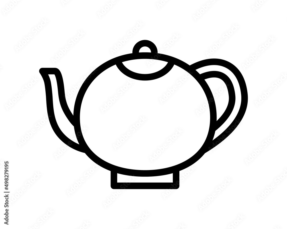 Obraz premium Kettle flat line icon. Teapots, domestic appliance. Outline sign for mobile concept and web design, store