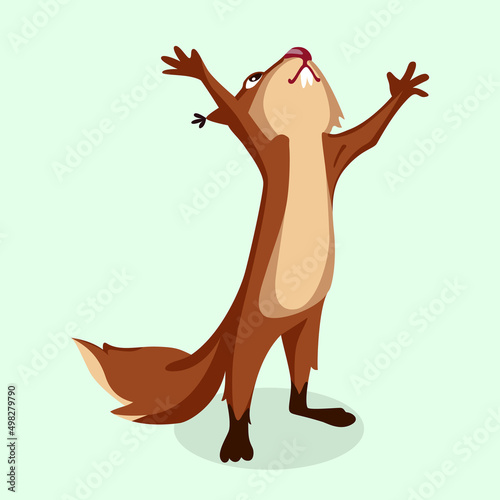 Cute squirrel frustrated throw hands up illustration cartoon character