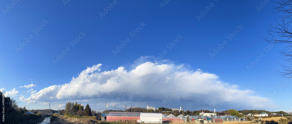 Panorama background material of refreshing blue sky and clouds_16