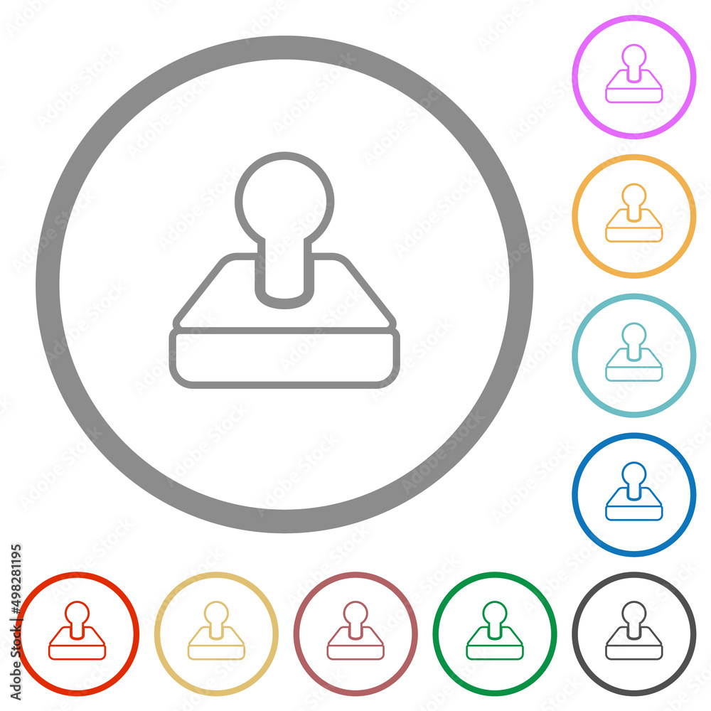 Fototapeta premium Retro joystick outline flat icons with outlines