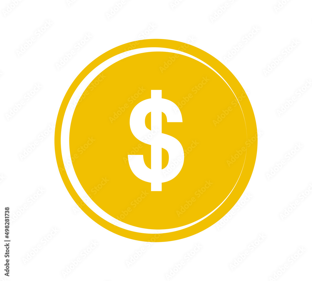Gold coin icon. Money design. Gold dollar flat symbol. Vector illustration Gold coin icon. Money design. Gold dollar flat symbol. Vector illustration