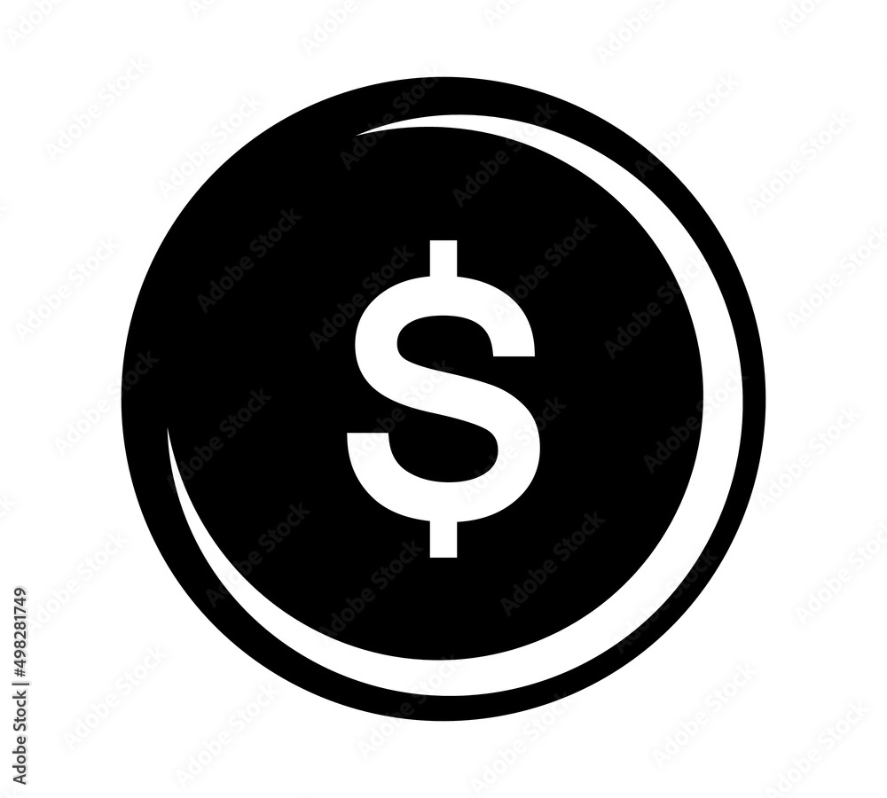 Coin icon. Money design. Gold dollar flat symbol. Vector illustration Coin icon. Money design. Gold dollar flat symbol. Vector illustration