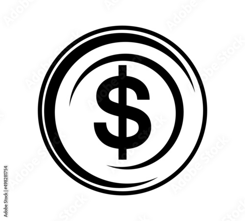 Coin icon. Money design. Gold dollar flat symbol. Vector illustration