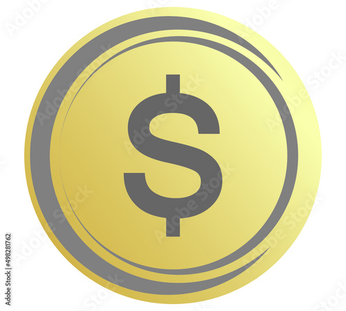 Gold coin icon. Money design. Gold dollar flat symbol. Vector illustration