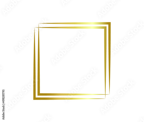 Gold square frame. Luxury geometric square element.