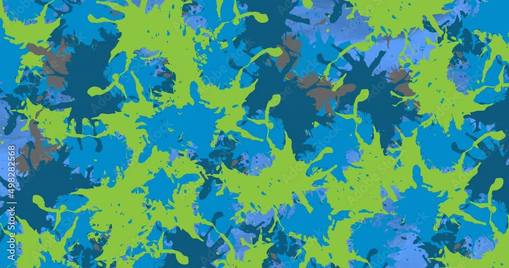 Animation of colorful blots over blue pepper Animation of colorful blots over blue pepper