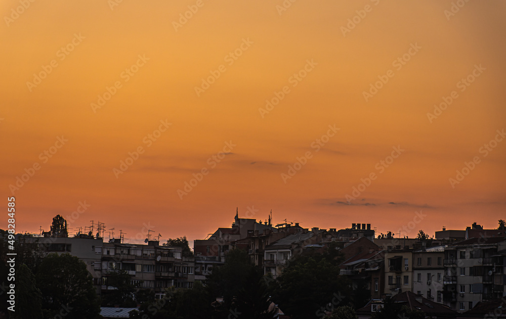 Sunset over Sarajevo city