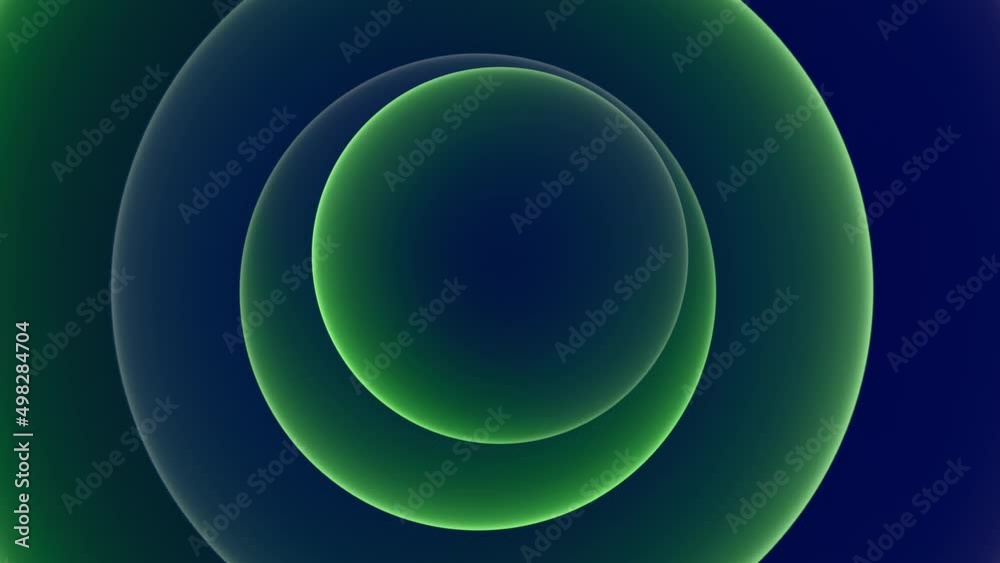 Abstract graphic gradient circle loop background in green and blue. Concept 3D animation for product showcase templates, packshots, and minimalist info space copy on social media banner advertising
