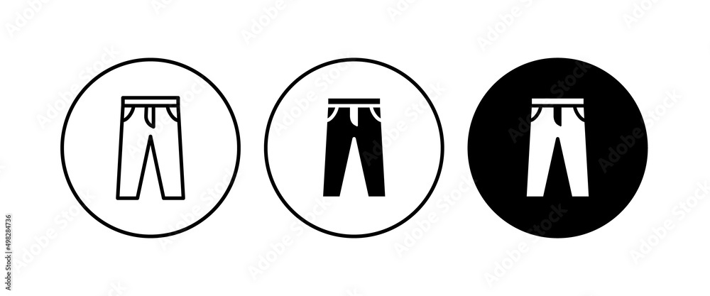 pant icon, Joggers, trousers, Denim or pants vector, sign, symbol, logo, illustration, editable stroke, flat design style isolated on white