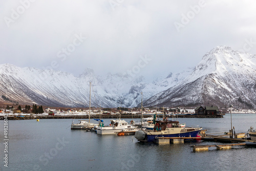 Hadsel Norway 02-12-2022.Fishing boats  at at Hadsel. Vesteralen islands Norway. © jefwod