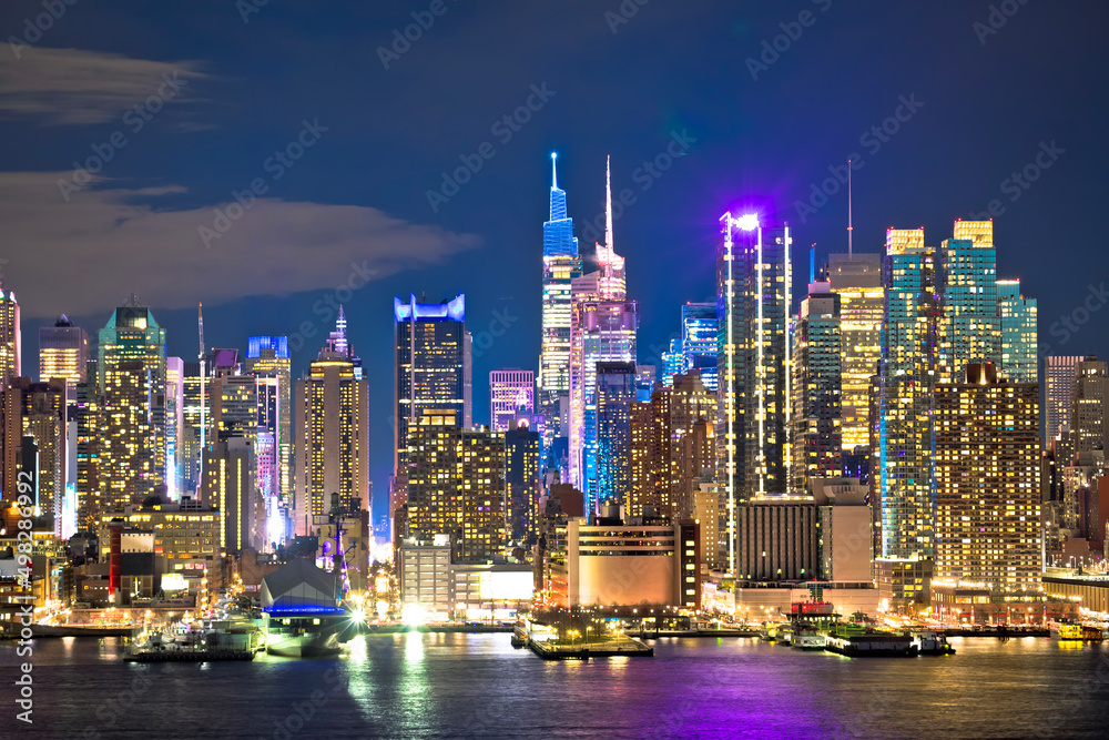 Epic skyline of New York City uptown west waterfront evening view Epic skyline of New York City uptown west waterfront evening view
