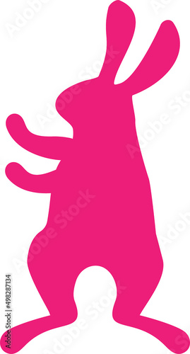 Easter cute rabbit silhouette. Vector cartoon illustration.