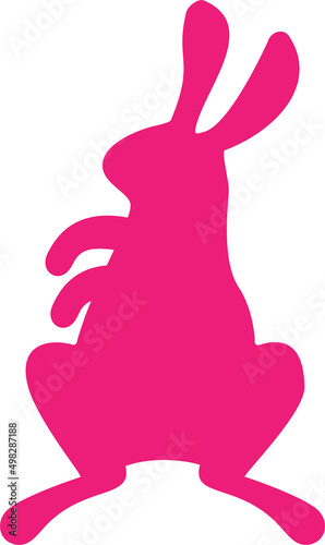 Easter cute rabbit silhouette. Vector cartoon illustration.