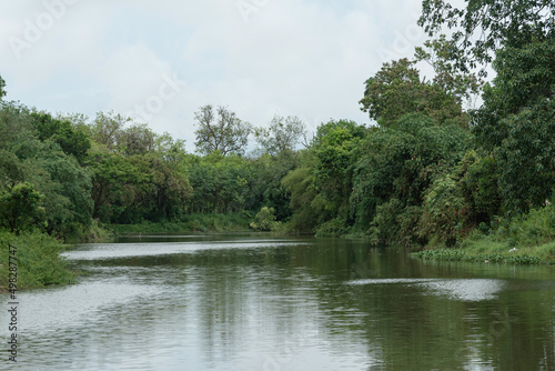 river view  landscape in green water lake.