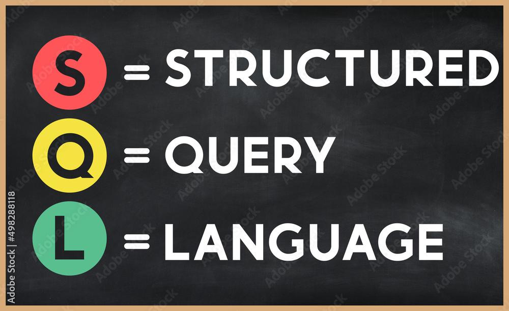 structured query language (sql) on chalk board structured query language (sql) on chalk board