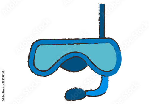 Icono de gafas de bucear de color azul. 