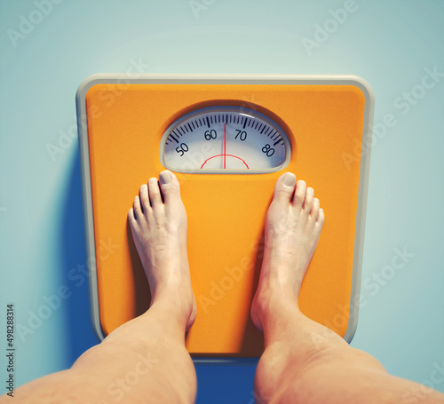 Point of view legs on weight scale.
