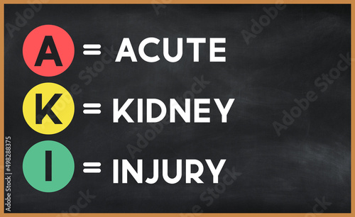 acute kidney injury (aki) on chalk board
