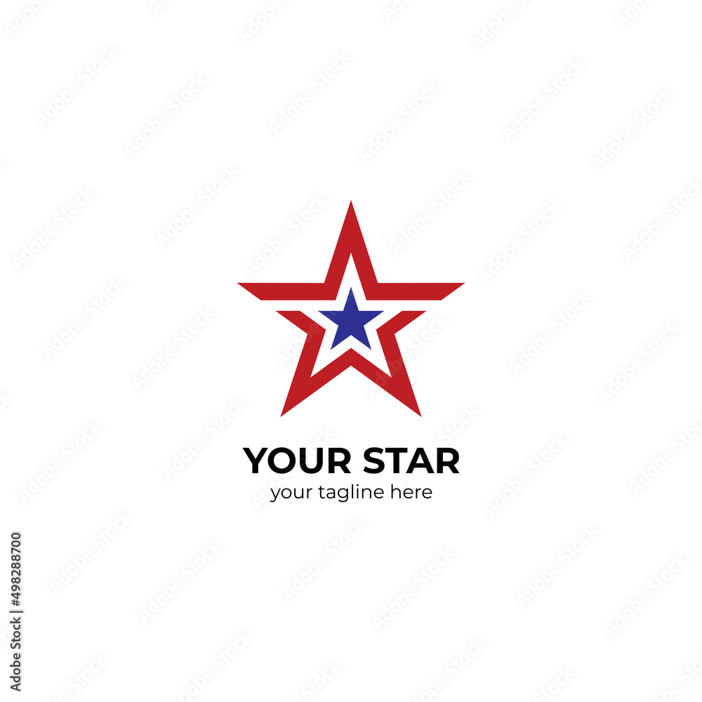 blue and red star logo design template vector, star logo inspiration blue and red star logo design template vector, star logo inspiration