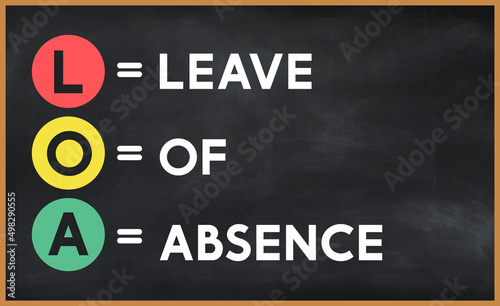 leave of absence (loa) on chalk board
