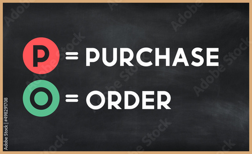 purchase order (po) on chalk board