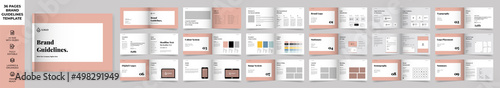 Landscape Brand Guideline Template, Simple style and modern layout Brand Style, Brand Book, Brand Identity, Brand Manual, Guide Book, Brand Guideline Presentation