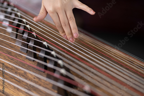Playing the zither photo