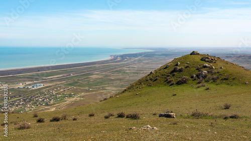View of the Caspian Sea from the top of mountain