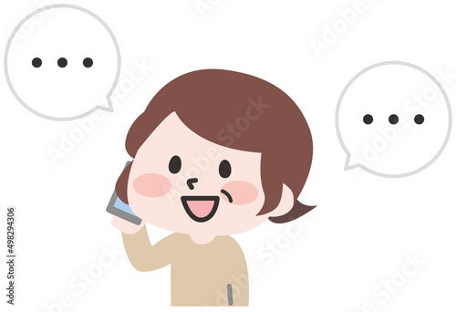 電話をするシニア女性