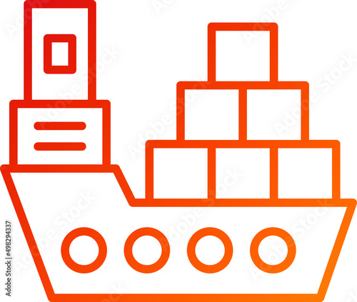 Cargo Ship Icon Style