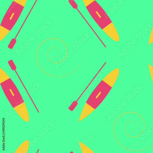 Vector pattern isolated on white background. Sup or surf for swimming in the sea or ocean.