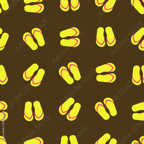 Flip flop color summer pattern. Repeatable background. Cartoon vector illustration.