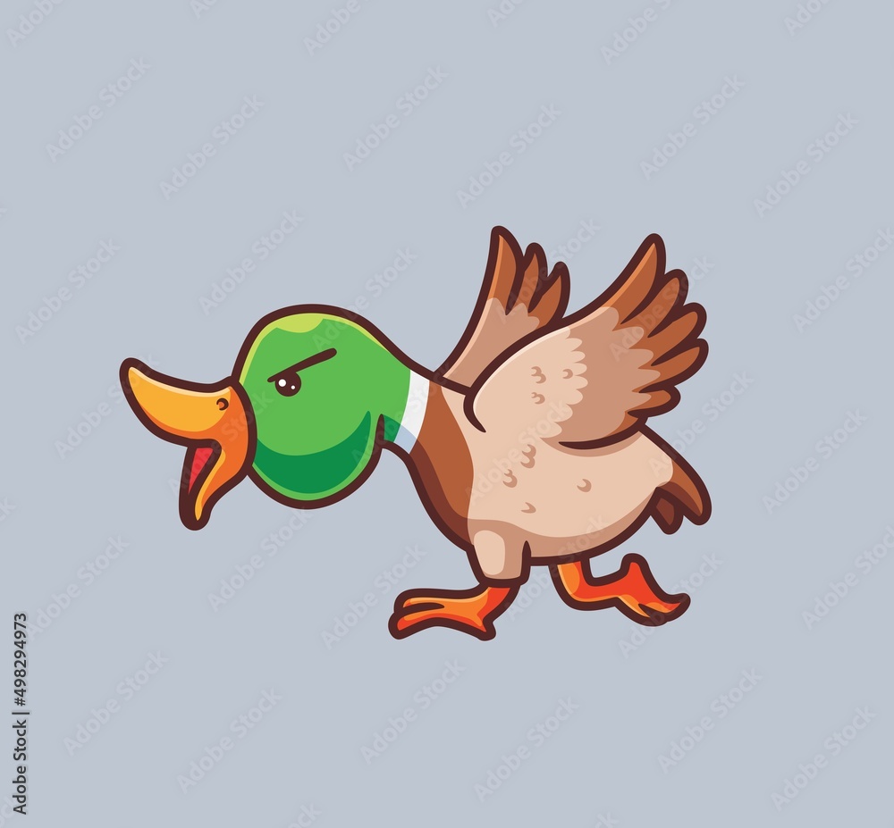 cute duck run for attacking. isolated cartoon animal nature illustration. Flat Style suitable for Sticker Icon Design Premium Logo vector. Mascot Character cute duck run for attacking. isolated cartoon animal nature illustration. Flat Style suitable for Sticker Icon Design Premium Logo vector. Mascot Character