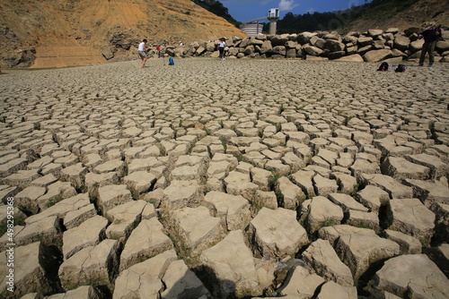 the drought season in Hong Kong, Lower Shing Mun Reservoir