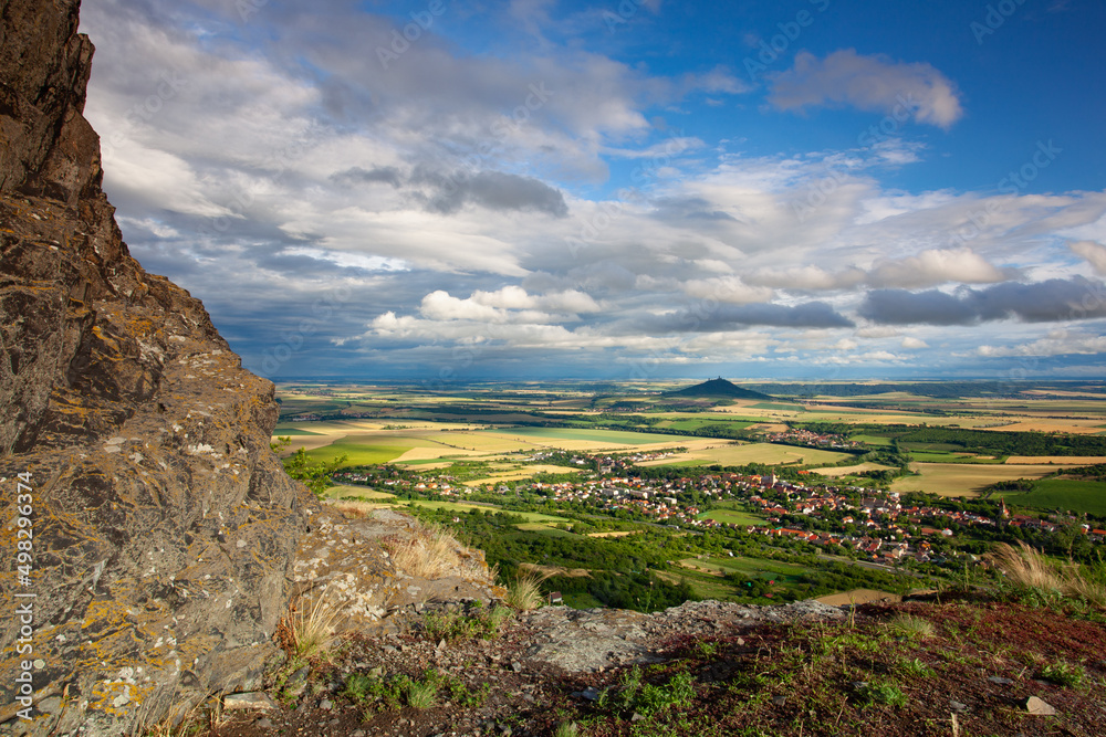 View from the castle ruins in Central Bohemian Uplands, Czech Republic.