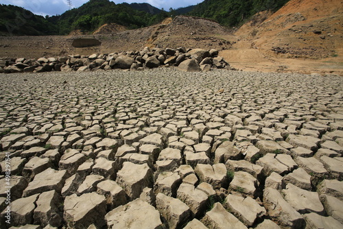 the drought season in Hong Kong, Lower Shing Mun Reservoir