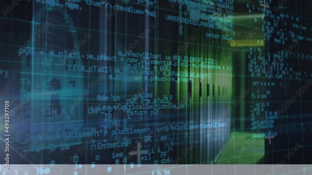 Animation of online security digital padlock and data processing over computer servers Animation of online security digital padlock and data processing over computer servers