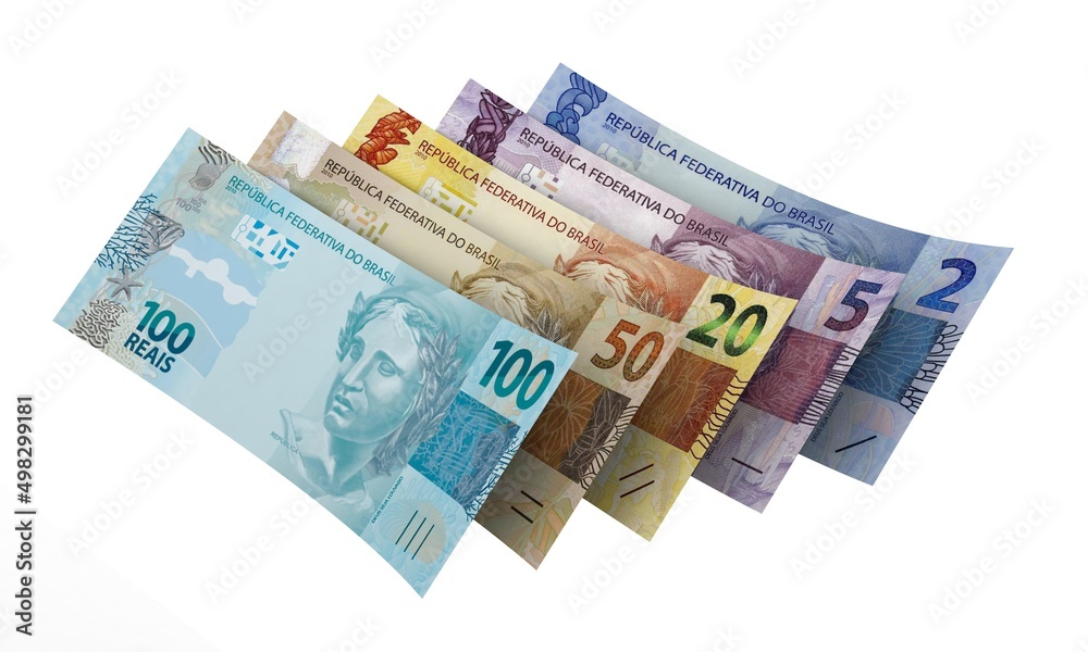 3d Money notes of brazilian reais in white background. Money from brazil. earn money. Real, Currency, Dinheiro, Reais, Brasil. Money banknotes 3d illustration. 3d Money notes of brazilian reais in white background. Money from brazil. earn money. Real, Currency, Dinheiro, Reais, Brasil. Money banknotes 3d illustration.