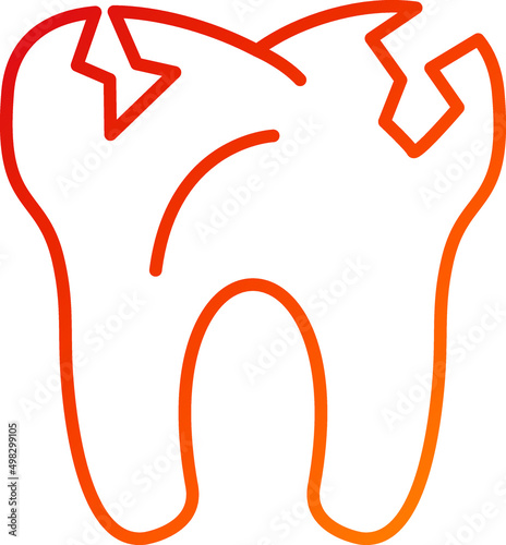 Broken Tooth Icon Style